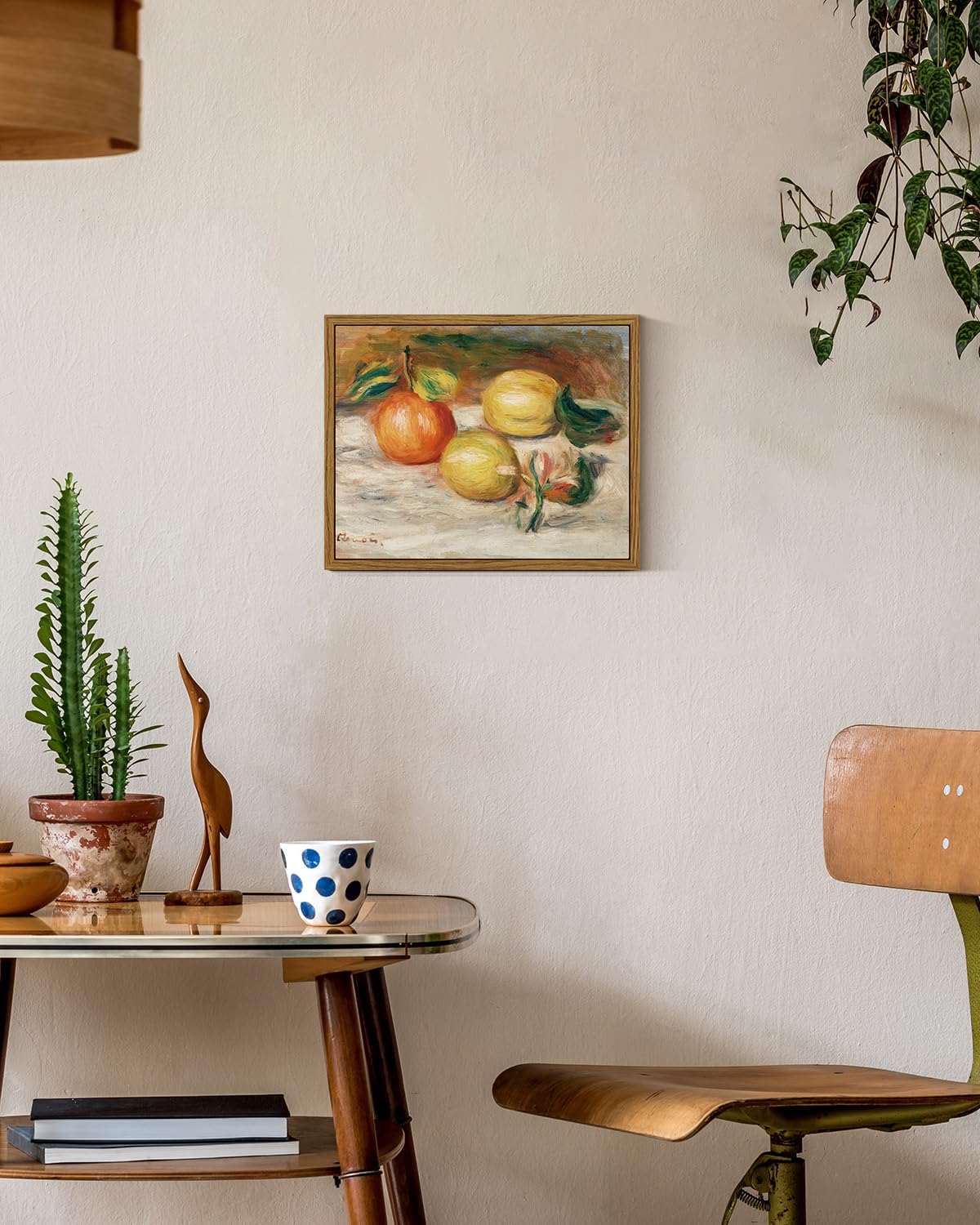 ARPEOTCY Framed Canvas Lemons Wall Art, Vintage Still Life Wall Art Home Decor, Classical Farmhouse Fruit Oil Painting Wall Decor for Kitchen, Dining Decor, 8x10 inch (Lemons and Orange)