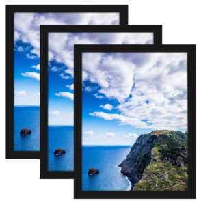 mennthui 10x14 black picture frame set of 3, diamond painting frames for 30 x 40cm diamond painting art, wall mounting horizontally or vertically