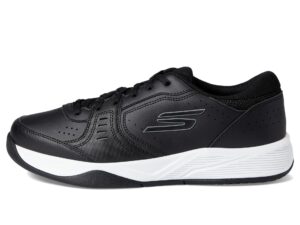 skechers men's viper court smash-athletic indoor outdoor pickleball shoes | relaxed fit sneakers, black/white, 10.5 x-wide