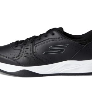 Skechers Men's Viper Court Smash-Athletic Indoor Outdoor Pickleball Shoes | Relaxed Fit Sneakers, Black/White, 10.5 X-Wide