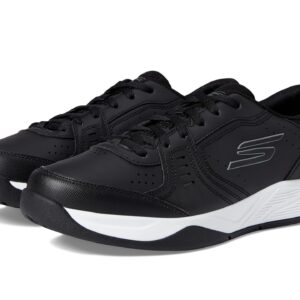 Skechers Men's Viper Court Smash-Athletic Indoor Outdoor Pickleball Shoes | Relaxed Fit Sneakers, Black/White, 10.5 X-Wide