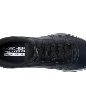 Skechers Men's Viper Court Smash-Athletic Indoor Outdoor Pickleball Shoes | Relaxed Fit Sneakers, Black/White, 10.5 X-Wide