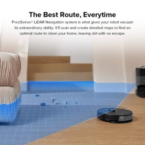 roborock S8+ Robot Vacuum, Sonic Mop with Self-Empty Dock, Stores up to 60-Days of Dust, Auto Lifting Mop, Ultrasonic Carpet Detection, 6000Pa Suction, Black