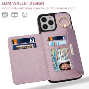 Keallce Case for iPhone 12 Pro Max 6.7'' 2020, Flip Wallet Case with Card Slots, Ring Stand Holder Kickstand, Folio Leather Protective Phone Cover for Women Compatible with iPhone 12 Pro Max 5G, Pink