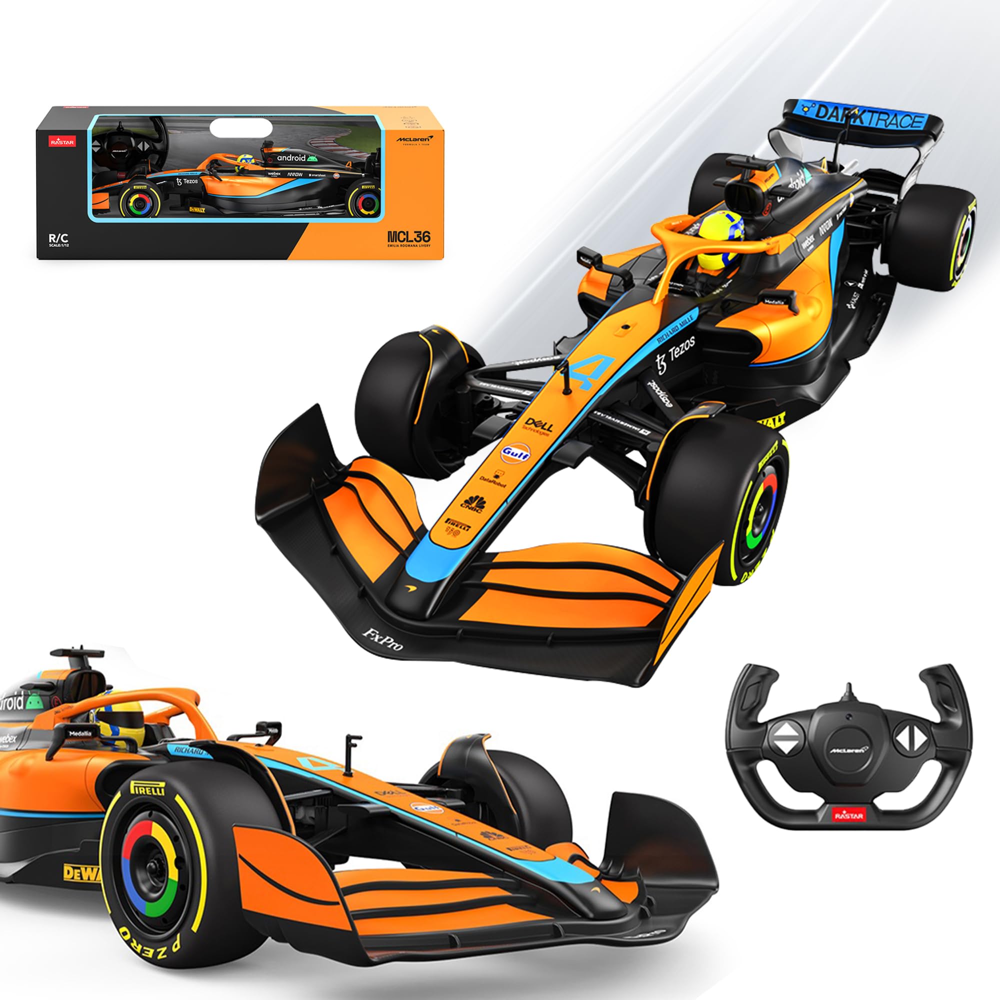 ZMZ F1 Remote Control Car 1:12 Scale Large Size F1 RC Car Officially Licensed RC Series McLaren F1 MCL36, Suitable RC Cars for Adults & Kids, Boys Girls Age 6-12 Years Birthday Ideas Gift