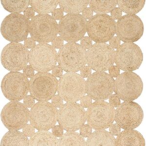 Arise Export Braided Rugs, Decorative Pattern Area Rug, Stain Resistant Natural Beige Floor, Entrance Farm House Rug, Natural Beige (2'X3' Feet)