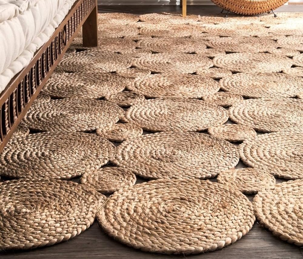 Arise Export Braided Rugs, Decorative Pattern Area Rug, Stain Resistant Natural Beige Floor, Entrance Farm House Rug, Natural Beige (2'X3' Feet)