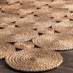 Arise Export Braided Rugs, Decorative Pattern Area Rug, Stain Resistant Natural Beige Floor, Entrance Farm House Rug, Natural Beige (2'X3' Feet)