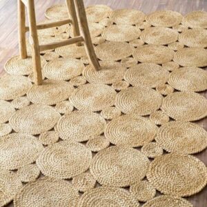 Arise Export Braided Rugs, Decorative Pattern Area Rug, Stain Resistant Natural Beige Floor, Entrance Farm House Rug, Natural Beige (2'X3' Feet)