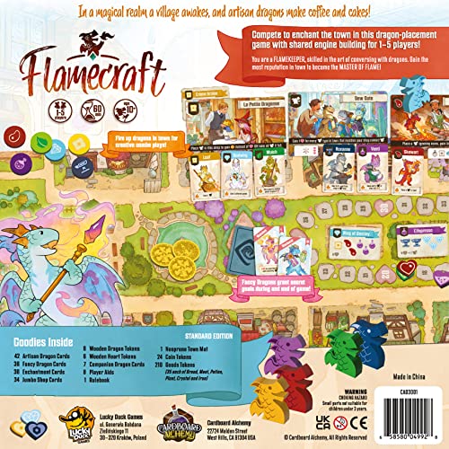 Flamecraft Board Game - Ignite The Ultimate Fantasy Adventure ! Strategy Game, Fun Family Game for Kids and Adults, Ages 10+, 1-5 Players, 60 Minute Playtime, Made by Lucky Duck Games