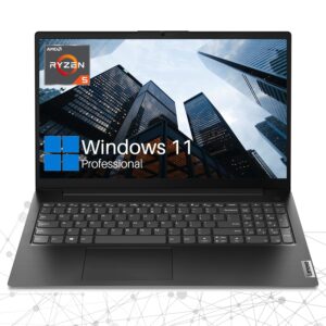 lenovo v15 gen 4 business laptop, 15.6" fhd screen, amd ryzen 5 5500u, 24gb ram, 1tb ssd, webcam, hdmi, wi-fi, windows 11 pro, black