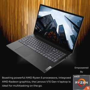 Lenovo V15 Gen 4 Business Laptop, 15.6" FHD Screen, AMD Ryzen 5 5500U, 12GB RAM, 512GB SSD, Webcam, HDMI, Wi-Fi, Windows 11 Pro, Black