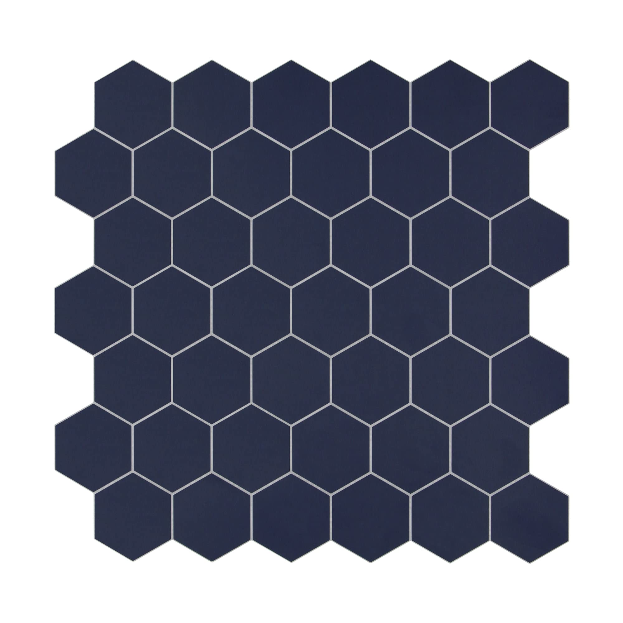 INNO STICKERS 10 Sheets Hexagon Peel and Stick Tile Backsplash,Waterproof Stick on Backsplash, 11.42" x 11.42" Self-Adhesive Marble Tiles for Kitchen,Bathroom,Bedroom, Navy Blue