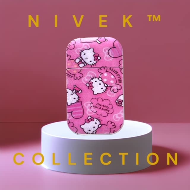 NIVEK Kulomi Lighter Kitty KT Torch Lighter Pink Flame Pocket Refillable Kawaii Cute Windproof Flame (Cat, Rabbit, Melody, Duffy) (A2-Pink Kitty)