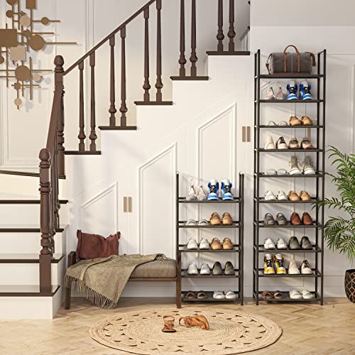 Z&L HOUSE 10 Tier Shoe Rack Tall, Sturdy Free Standing Narrow Shoe Stand, Store 20-24 Pairs of Shoes, Stackable Shoe Organizer Storage Shelf for Entryway to Increase The Use of Space