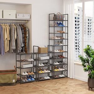 Z&L HOUSE 10 Tier Shoe Rack Tall, Sturdy Free Standing Narrow Shoe Stand, Store 20-24 Pairs of Shoes, Stackable Shoe Organizer Storage Shelf for Entryway to Increase The Use of Space