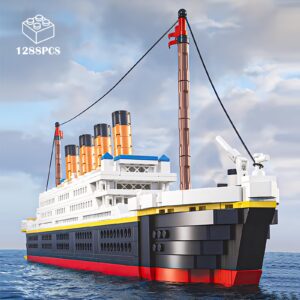 RSDHFLY Titanic Model Building Blocks Set,1288 Pieces Titanic Cruise Ship Model Building Set Toys,a DIY Bricks for Adults and Toys Gifts for Kids