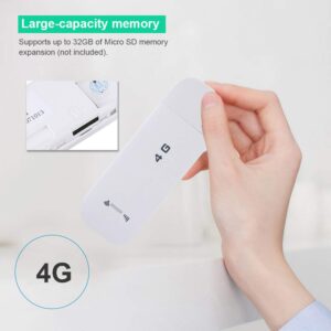 4G LTE USB Modem Dongle, Pocket Mobile Hotspot Router, Network Adapter, with SIM Card Slot, 150Mbps High Speed, 10 Users Sharing, for Car Outdoor