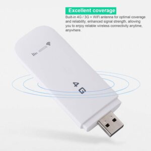 4G LTE USB Modem Dongle, Pocket Mobile Hotspot Router, Network Adapter, with SIM Card Slot, 150Mbps High Speed, 10 Users Sharing, for Car Outdoor