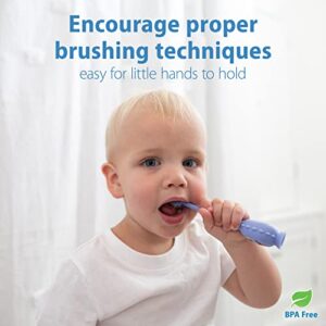 Dr. Brown's ToothScrubber Toothbrush, Three-Sided Toddler Training Toothbrush for Ages 1-4 Years with Suction Cup Base and Color Changing Bristles