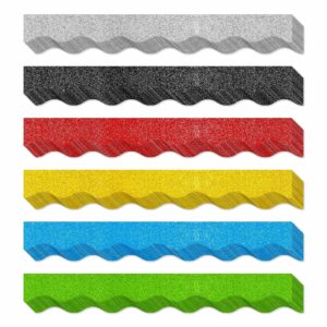 60 feet bulletin board borders, 45 sheets glitter scalloped border trim holiday decoration for school, classroom office party wall decor (6 colors, golden/silvery/red/blue/black/green)