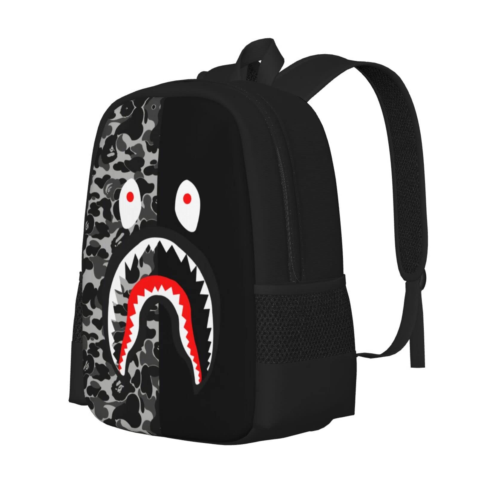 HAIXING Camo Shark Backpack Laptop Backpack For Boys Travel Bag Casual Daypack Hiking Bag For Girls 17inch School Begin Gifts