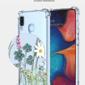 OEURVQO for Galaxy A40 Samsung A40 SM-A405F Case Clear Floral Flower Pattern Soft TPU Shockproof Bumper Anti-Scratch Protective Phone Cover for Samsung Galaxy A40 (Little Wild flowers)