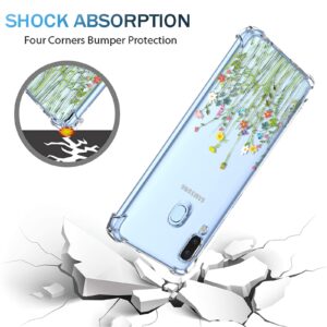 OEURVQO for Galaxy A40 Samsung A40 SM-A405F Case Clear Floral Flower Pattern Soft TPU Shockproof Bumper Anti-Scratch Protective Phone Cover for Samsung Galaxy A40 (Little Wild flowers)