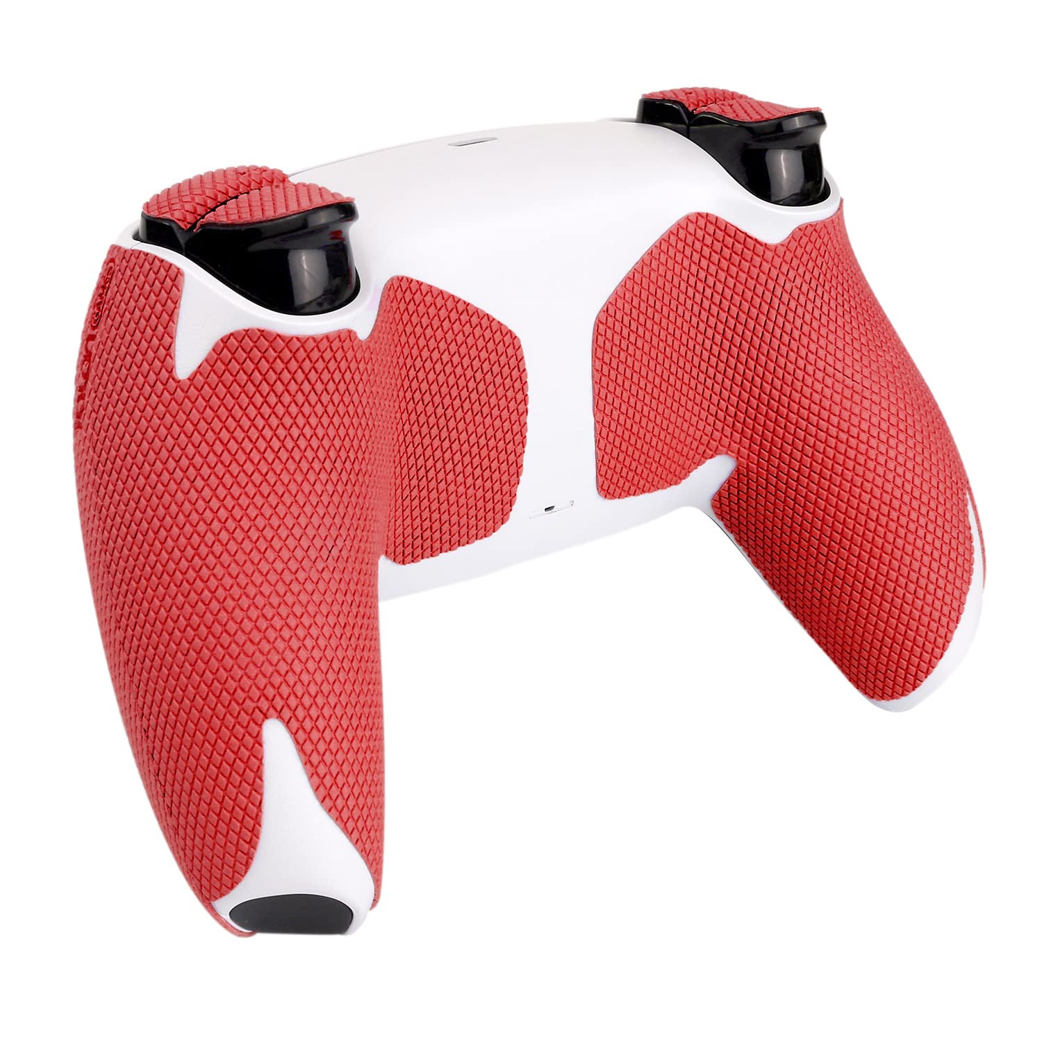 TALONGAMES Controller Grips Compatible with Playstation 5 DualSense, Anti-Slip, Sweat-Absorbent, Textured Skin kit, for PS5 Controllers Handle Grips, Buttons, Triggers, D-pad (Pro Version - Red)