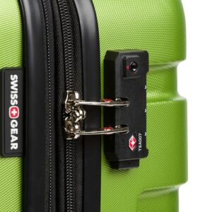 SwissGear 7366 Hardside Expandable Luggage with Spinner Wheels, Green, Checked-Large 27-Inch