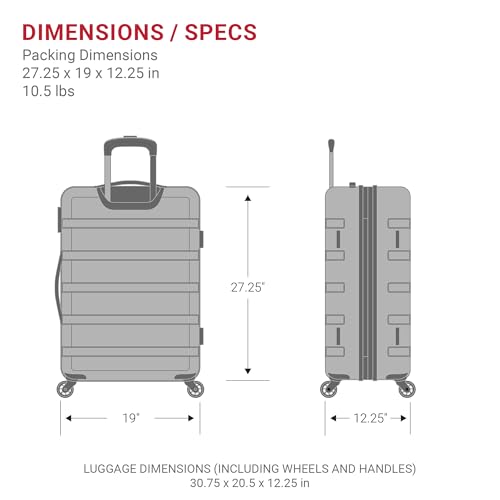 SwissGear 7366 Hardside Expandable Luggage with Spinner Wheels, Green, Checked-Large 27-Inch