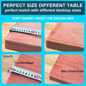 1.5mm Thick Rectangular Clear PVC Table Cover Protector 12x24 inch Non-Slip Plastic Desk Cover Pads for Dresser Coffee Table Crystal Vinyl Table Cloths for Writing Painting Desk Waterproof Easy Clean