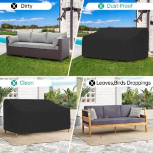 HENAYUK Outdoor Sofa Cover Waterproof, 3-Seater Patio Sofa Cover, Sofa Outdoor Patio Furniture Cover, Patio Furniture Cover for Outdoor Sofas, 79" Wx 37" Dx 35" H