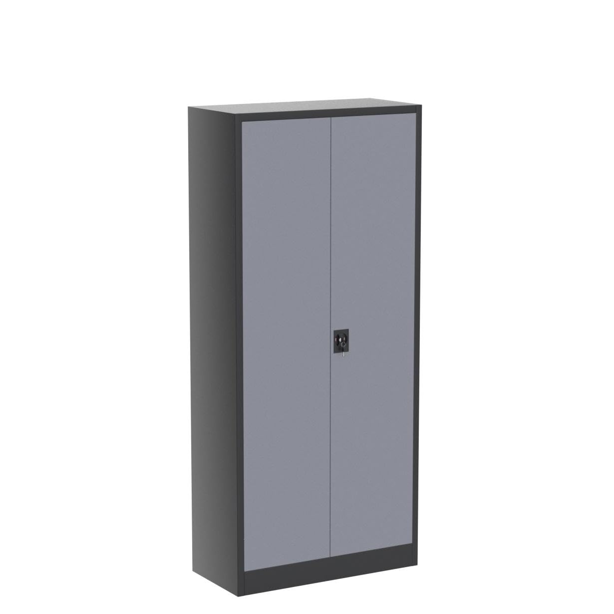 MIIIKO Metal Storage Cabinet with Locking Doors, Black Garage Lockable Steel Cabinets with 4 Doors and 5 Shelves for Home, Garage, Pantry Workshop Warehouse