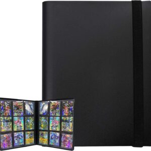 9 Pocket Trading Card Binder Holder, Card collection binder, Sports Cards Binder Sleeves for TCG, MTG, Yugioh, Trading card storage protection - 30 pages - Put up to 540 Cards (Black)