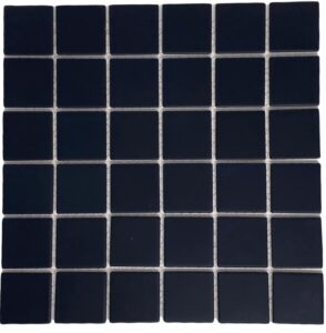 tenedos porcelain premium quality 2x2 square matte mosaic floor wall tile for bathroom shower, kitchen backsplash, accent decor on 12x12 sheet (1 sheet) (black)