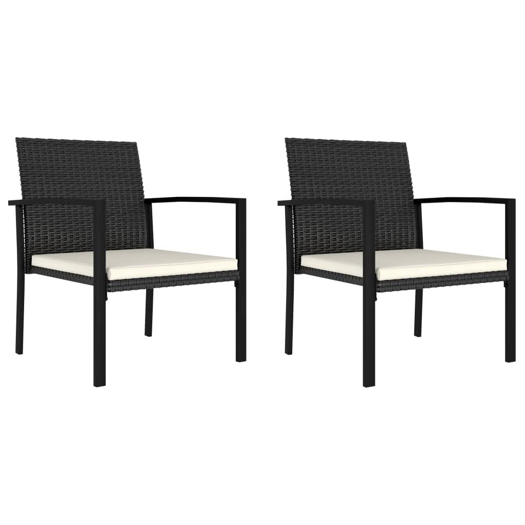 YUHI-HQYD 3 Piece Patio Dining Set,Afternoon Tea Suit,Conversation Furniture,Balcony Bar,Perfect for Patio, Garden, Porch,Family Room,Sitting Area, Poly Rattan Black