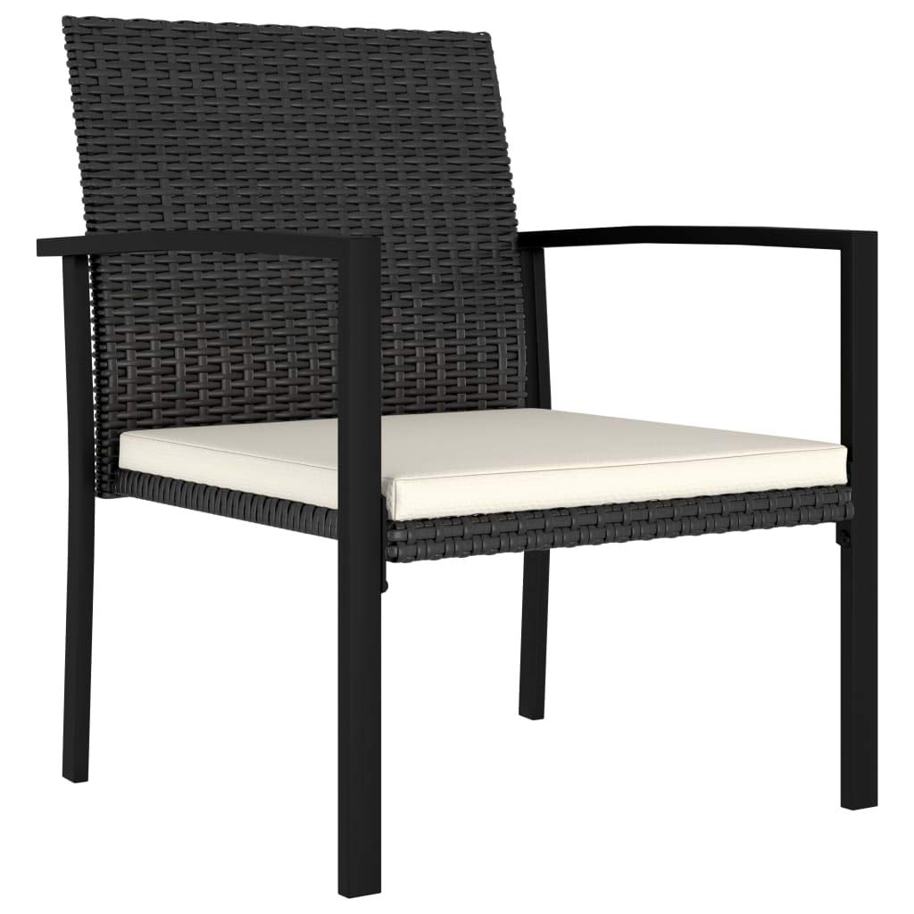 YUHI-HQYD 3 Piece Patio Dining Set,Afternoon Tea Suit,Conversation Furniture,Balcony Bar,Perfect for Patio, Garden, Porch,Family Room,Sitting Area, Poly Rattan Black