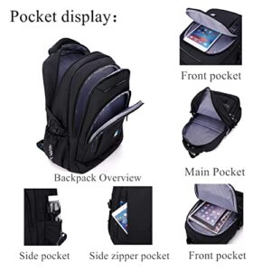 EKUIZAI Solid Color Trolley Backpack Schoolbag for Middle School Students Elementary Rolling Bag Daypack for Teen Boys