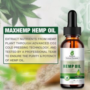 (3 Pack) Hemp Oil Organic Premium - 2,800,000 Maximum Strength - 100% Natural Hemp Drops Tincture - Hemp Oils with Vegan, Non-GMO, Grown and Made in USA