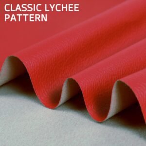 Osunnus Faux Leather Upholstery Fabric by The Yard Vinyl Fabric 55" Wide Outdoor PU Leather Sheets for Home Decor DIY Crafts Chair Furniture Car Marine Upholstery, 5 Yards Red