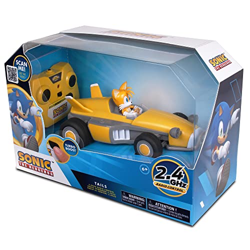 Sonic Racing RC: Tails The Fox - NKOK (603), 2.4GHz Remote Controlled Car with Turbo Boost, Officially Licensed Sega Sonic The Hedgehog, Battery Powered, Ages 6+