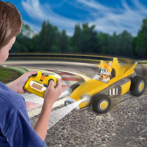 Sonic Racing RC: Tails The Fox - NKOK (603), 2.4GHz Remote Controlled Car with Turbo Boost, Officially Licensed Sega Sonic The Hedgehog, Battery Powered, Ages 6+