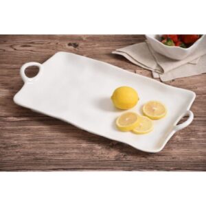 Pampa Bay Shatterproof Melamine Large Platter, 17.5 x 9.5 Inch, Food, Freezer, Dishwasher Safe, White