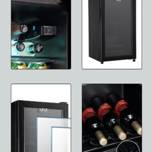 KRIB BLING Beverage Refrigerator Cooler 120 Can Freestanding Beverage Cooler with Adjustable Shelving Glass Door for Beer Soda or Wine for Home Office or Bar