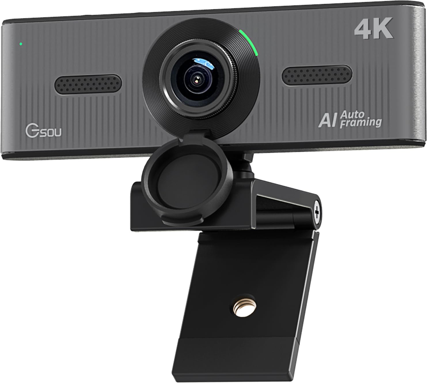 Gsou 4K Webcam with Noise Canceling Mic, AI Tracking Webcam 4K, 4k web cam wide angle 120°, Sony 4K Sensor, with Privacy Cover, and Dual Mics, 4k Webcam for PC/Streaming/Laptop/Conference/Zoom Meeting