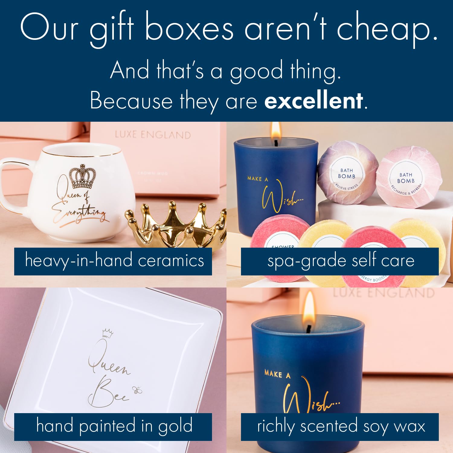 Luxe England Gifts Royal 30th Birthday Gift Basket for Women - Luxury 30th Birthday Gifts for Women Designed in Britain – High-end Unique 30th Birthday Gift Box for Women Friend, Wife, Mom, Sister