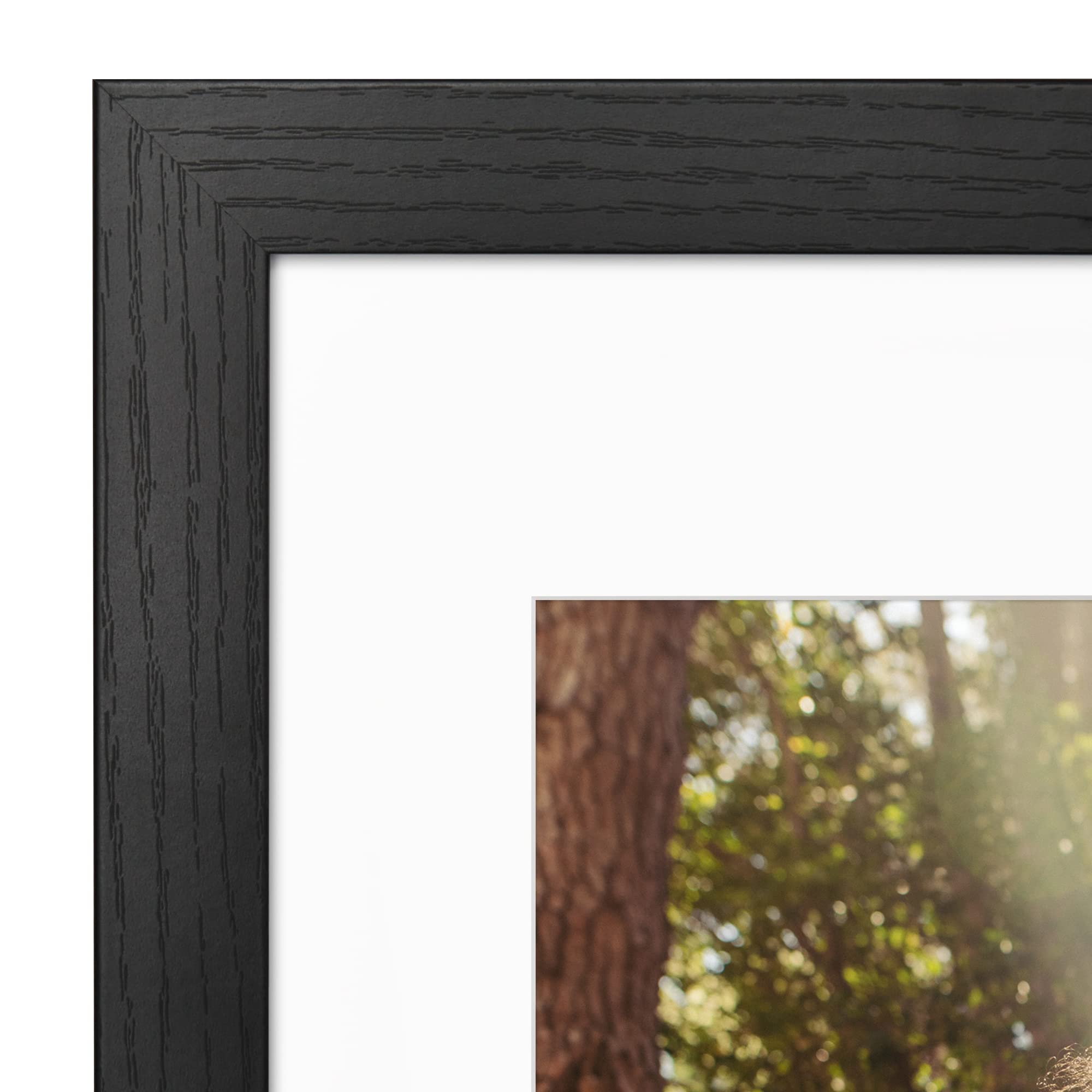 Americanflat 11x14 Picture Frame with Shatter-Resistant Glass - Use as 8x10 Frame with Mat or 11x14 Frame Without Mat - Hudson Collection - Wide Photo Frame for Wall display - Black