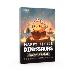 unstable games - happy little dinosaurs hazards ahead expansion - designed to be added to your happy little dinosaurs base game - perfect for game night!