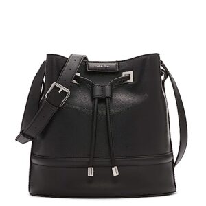 calvin klein ash bucket crossbody, black/silver